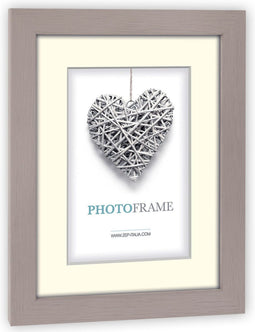 ZEP - Houten fotolijst taupe met passe-partout Regent 2 formaat 20x20 / 30x30 cm - V32302