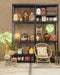 Mica Decorations Ostra Lantaarn met LED Lamp - H37 x Ø24 cm - Bamboe - Bruin