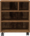 vidaXL - Printerstandaard - met - Wielen - Oud - Hout - 41x32x48 - cm