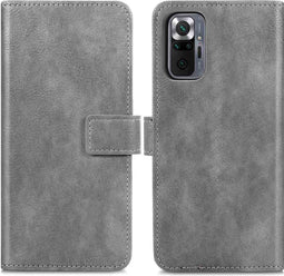 iMoshion Hoesje Geschikt voor Xiaomi Redmi Note 10 Pro Hoesje Met Pasjeshouder - iMoshion Luxe Bookcase - Grijs