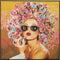 J-Line wanddecoratie Graffiti Vrouw Lipstick - canvas/verf - mix