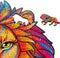 UNIDRAGON Houten Puzzel Voor Volwassenen Dier - Mysterieuze Leeuw - 106 stukjes - Small 19x24 cm