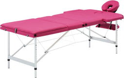 vidaXL - Massagetafel - inklapbaar - 3 - zones - aluminum - roze