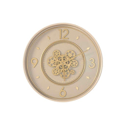 Muurklok Home ESPRIT Beige Gouden Kristal Ijzer 55,5 x 8,5 x 55,5 cm