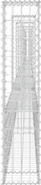 vidaXL - Schanskorf - U-vormig - met - 7 - palen - 740x20x100 - cm - ijzer