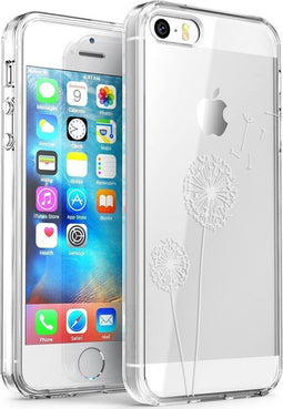 imoshion Hoesje Geschikt voor iPhone SE (2016) / 5 / 5s Hoesje Siliconen - imoshion Design hoesje - Wit / Transparant / Dandelion