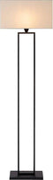 Atmooz - Vloerlamp Paula - Staande Lamp - Stalamp - Woonkamer - Zwart en witte kap - Hoogte 160cm - Metaal