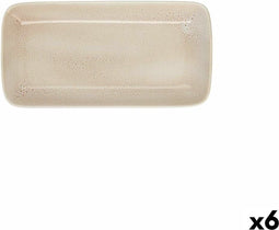 Snackdienblad Ariane Porous 28 x 14 cm Keramisch Beige (6 Stuks)