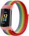 imoshion Nylon bandje - Geschikt voor Fitbit Charge 6, Charge 5 - Rainbow - L