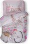 LINNICK Kinder Dekbedovertrek 100% katoen Paris Love - multi 140x200cm - Tiener Dekbedovertrek 1 persoons