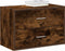vidaXL - Kast - met - 2 - lades - 60x31x40 - cm - bewerkt - hout - gerookt - eikenkleurig