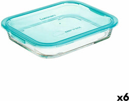 Hermetische Lunchtrommel Luminarc Keep'n Lagon Turkoois 1,5 L Glas (6 Stuks)