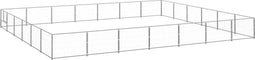 vidaXL - Hondenkennel - 42 - m² - staal - zilverkleurig