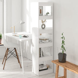 vidaXL - Boekenkast/kamerscherm - 40x30x166 - cm - hoogglans - wit