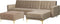 ABERDEEN - Hoekslaapbank ottomaan - Beige - Links - 267 cm - Fluweel