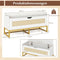 Coast Schoenenbank – Rattan - Zitkussen – 100 x 35 x 44 cm - Wit