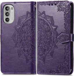 iMoshion Hoesje Geschikt voor Motorola Moto G82 / Moto G52 Hoesje Met Pasjeshouder - iMoshion Mandala Bookcase - Paars