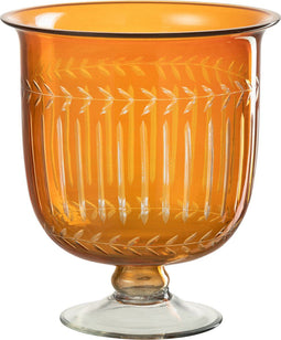 J-Line vaas Romeins Hals - glas - oranje - Ø 22.5 cm