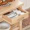 SoBuy FKW24-N - Keukenwagen - 2 lades 2 opbergplanken - Houtkleur 80 x 90 x 40 cm