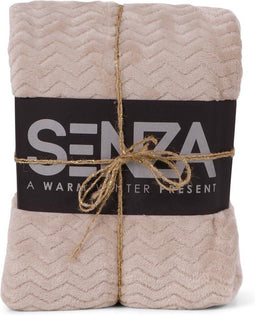 SENZA Plaid Visgraat - 160 x 120 cm - Zandkleurig