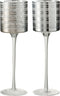 J-Line theelichthouder Etnisch - glas - zilver - large - 2 stuks