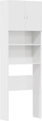 vidaXL - Wasmachinekast - 64x24x190 - cm - bewerkt - hout - hoogglans - wit