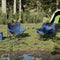 vidaXL - Campingstoelen - 2 - st - met - vakje - inklapbaar - blauw