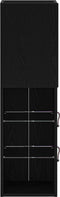 vidaXL - LED - TV-kast - in - Zwart - Eik - 30,5x30x102 - cm - Gelaagd - Hout