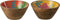 J-Line Bloem Mango kom - hout - geel/roze - medium - 2 stuks