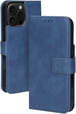 Mobiparts iPhone 16 Pro Max - Classic Wallet Case - MagSafe Compatible - Blauw