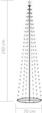 vidaXL - Kegelkerstboom - 136 - meerkleurige - LED's - 70x240 - cm