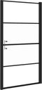vidaXL - Douchedeur - halfmat - 100x178 - cm - gehard - glas - zwart