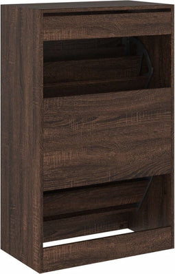 Schoenenkast 60x34x96,5 cm bewerkt hout bruineikenkleurig