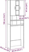 vidaXL - Wasmachinekast - 64x25,5x190 - cm - oud - houtkleurig