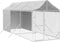 vidaXL - Hondenkennel - met - dak - 2x6x2,5 - m - gegalvaniseerd - staal - zilverkleur