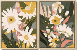 Schilderij DKD Home Decor 60 x 4 x 80 cm Blommor Scandinavisch (2 Stuks)