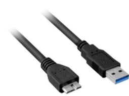 Sharkoon 2m - USB 3.0 A/Micro B - SuperSpeed 5 Gbit/s - Zwart