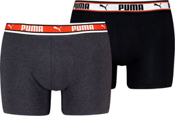 Puma Boxershorts Dual Logo 2-pack Black/Red-S