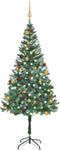 vidaXL - Kunstkerstboom - met - verlichting - kerstballen - dennenappels - 180 - cm
