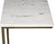 Bijzettafel Read - 32x32x65 cm - Wit/goud - Wit marmer/ijzer