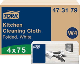 Reinigingsdoek tork w4 gevouwen 1laags wit