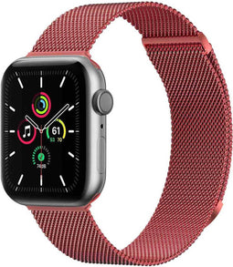 imoshion Milanees magnetisch bandje - Geschikt voor Apple Watch 1, 2, 3, 4, 5, 6, 7, 8, 9, 10 (42 mm), SE - 38/40/41 mm - Rood - S