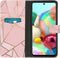iMoshion Hoesje Geschikt voor Samsung Galaxy A71 Hoesje Met Pasjeshouder - iMoshion Design Softcase Bookcase - Goud / Roze / Pink Graphic