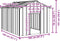 vidaXL - Hondenhok - met - dak - 113x153x101 - cm - gegalvaniseerd - staal