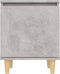 vidaXL - Nachtkastje - met - massief - houten - poten - 40x30x50 - cm - betongrijs
