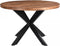 Livingfurn - Eetkamertafel Rocky Round Spider 120cm - Mangohout / Gecoat Staal