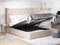 LUBBON - Bed met opbergruimte - Beige - 160 x 200 cm - Fluweel