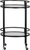 WOOOD Exclusive Zora Trolley - Metaal/Glas - Zwart - 79x50x50