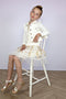 Le Chic ALLY C212-5185 - Spijkerjasje - Verticale ruffles met parels - Off-white