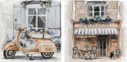 Canvas DKD Home Decor Straat Traditioneel 90 x 3,7 x 90 cm 90 x 3,5 x 90 cm (2 Stuks)